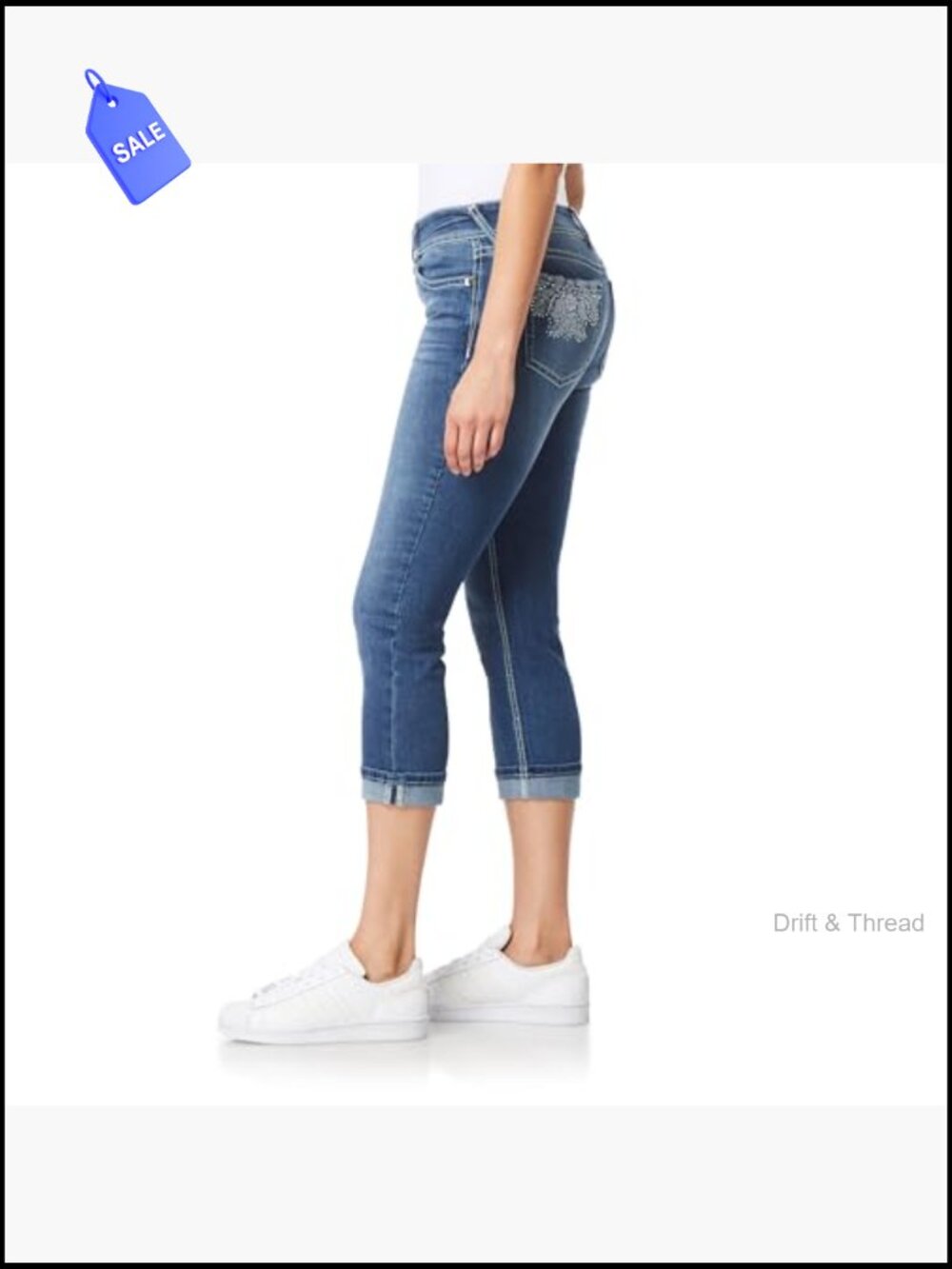 Mid-Rise Crop Skinny Jeans Curvy Fit Insta Stretch Juniors Standard Plus - Picture 2 of 7